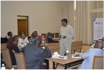 Participants attending and ICJ Kenya Members Forum on the Legal Aid Act 2015 and the Witness Protection Rules of Court 2015 in Naivasha last year.