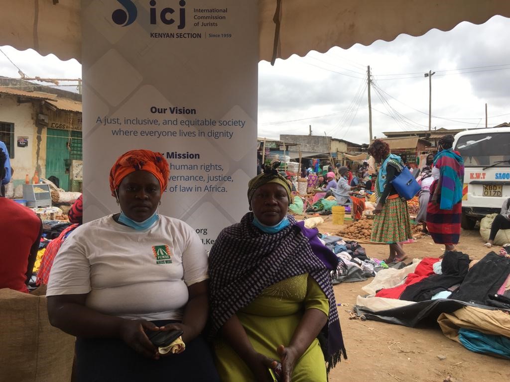 Kalondu John and her mother Mrs. Kalondu at Kalulu Market Kitui County.